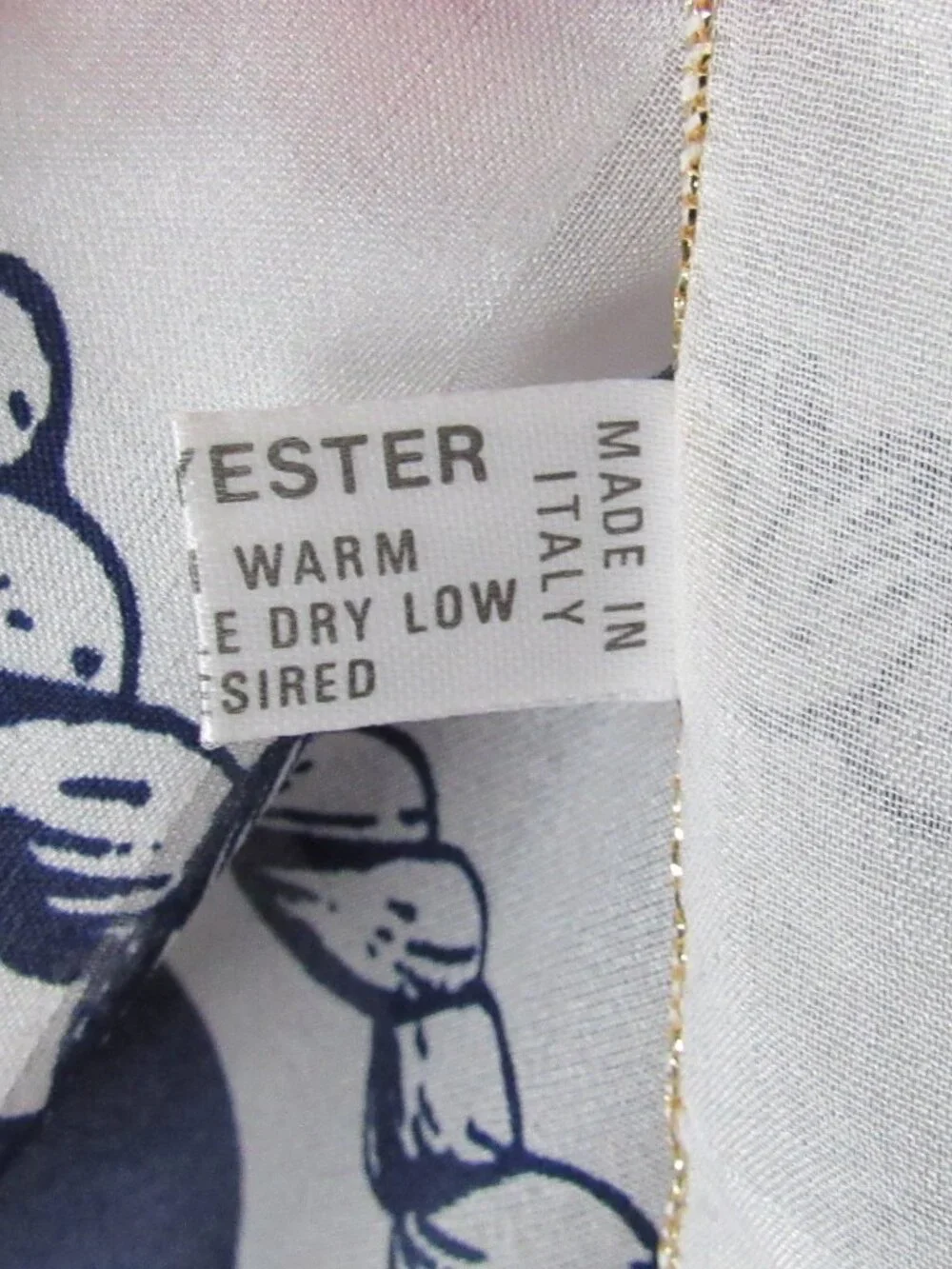 Nautical Blue & White Italy Scarf 100% Polyester Coastal Grandmother Sailing
